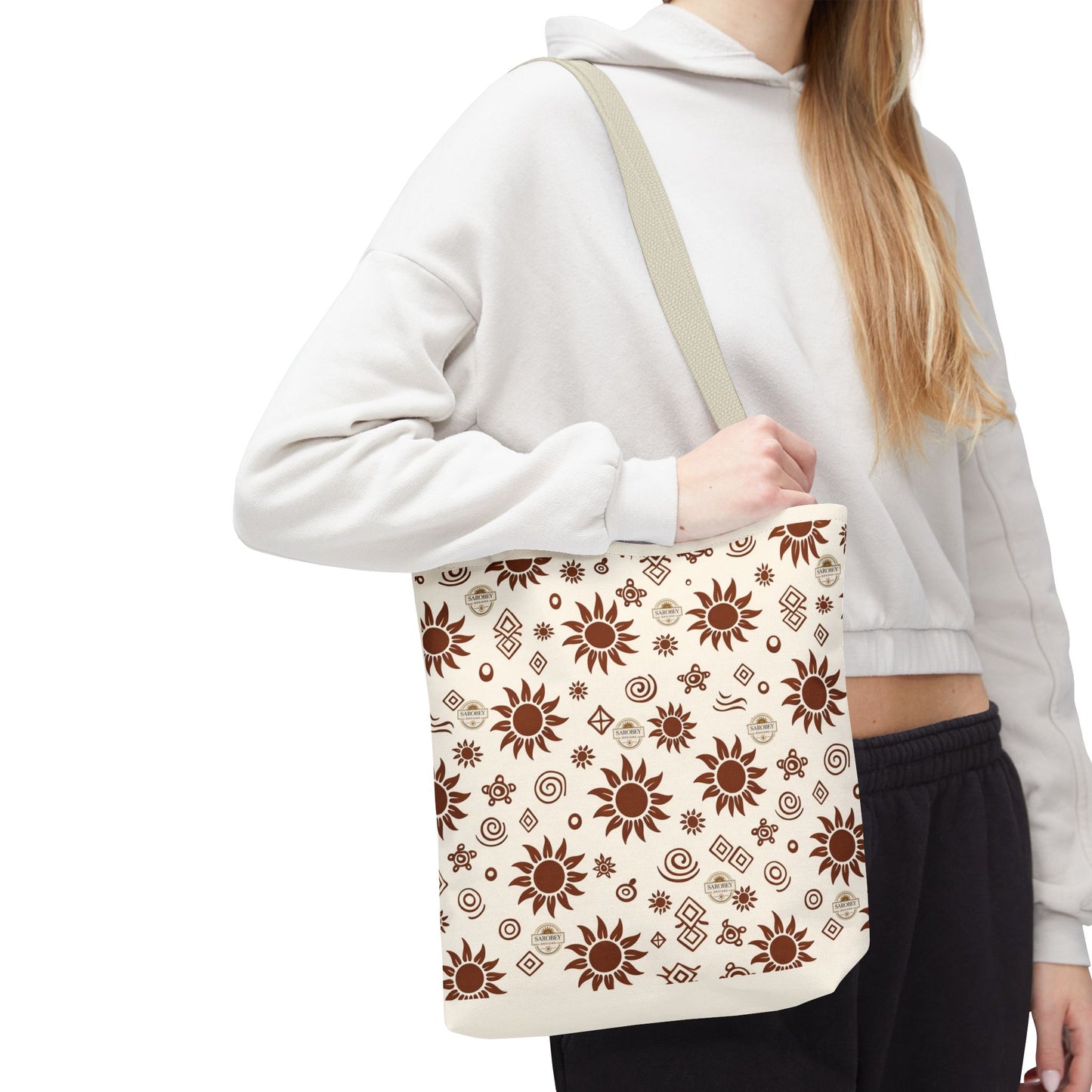 Sarobey Sun Tote Bag — Earthy Floral All-Over Print