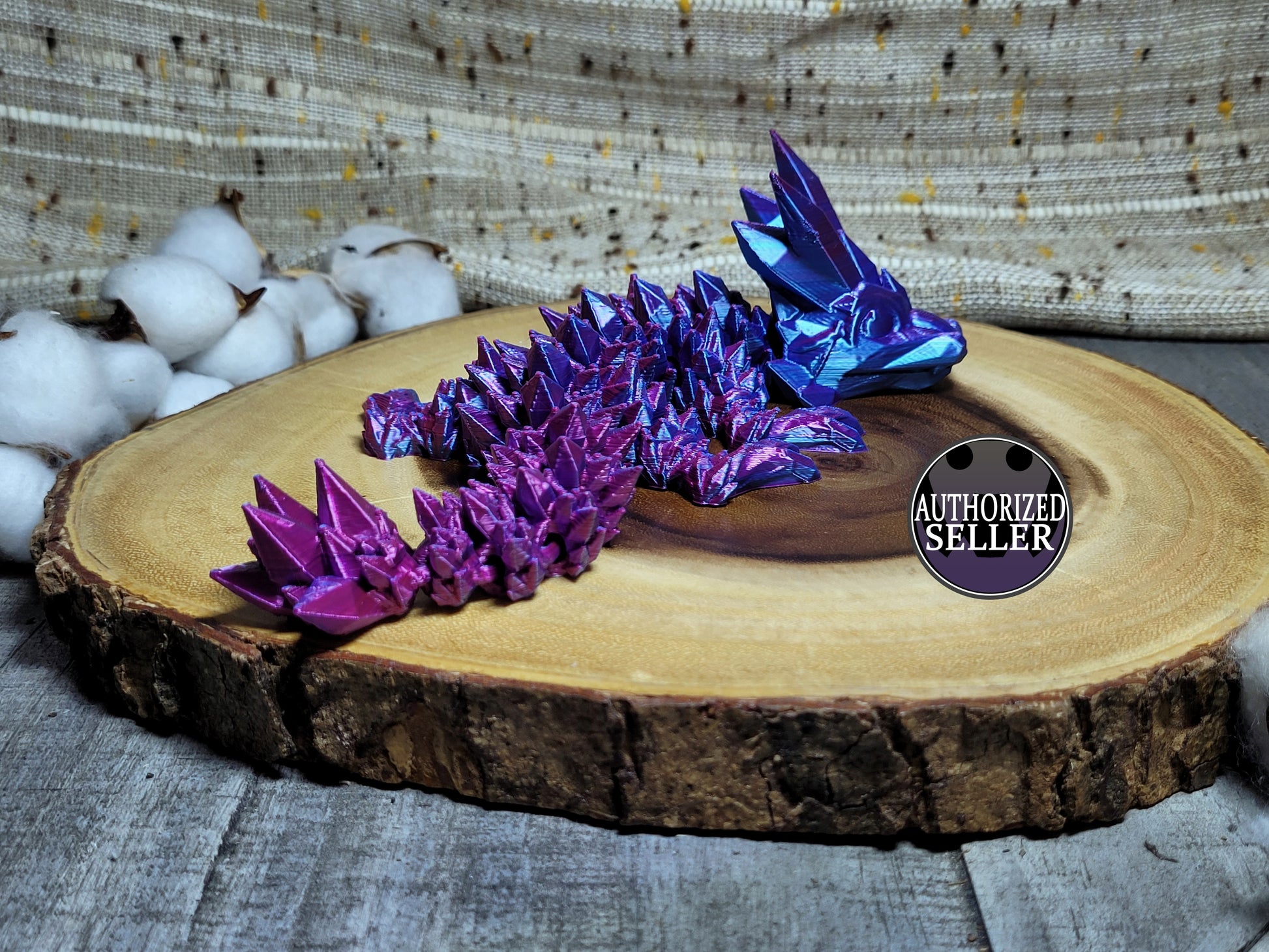 Crystal Dragon 3D Printed Articulated Fidget Toy Tik Tok tri
